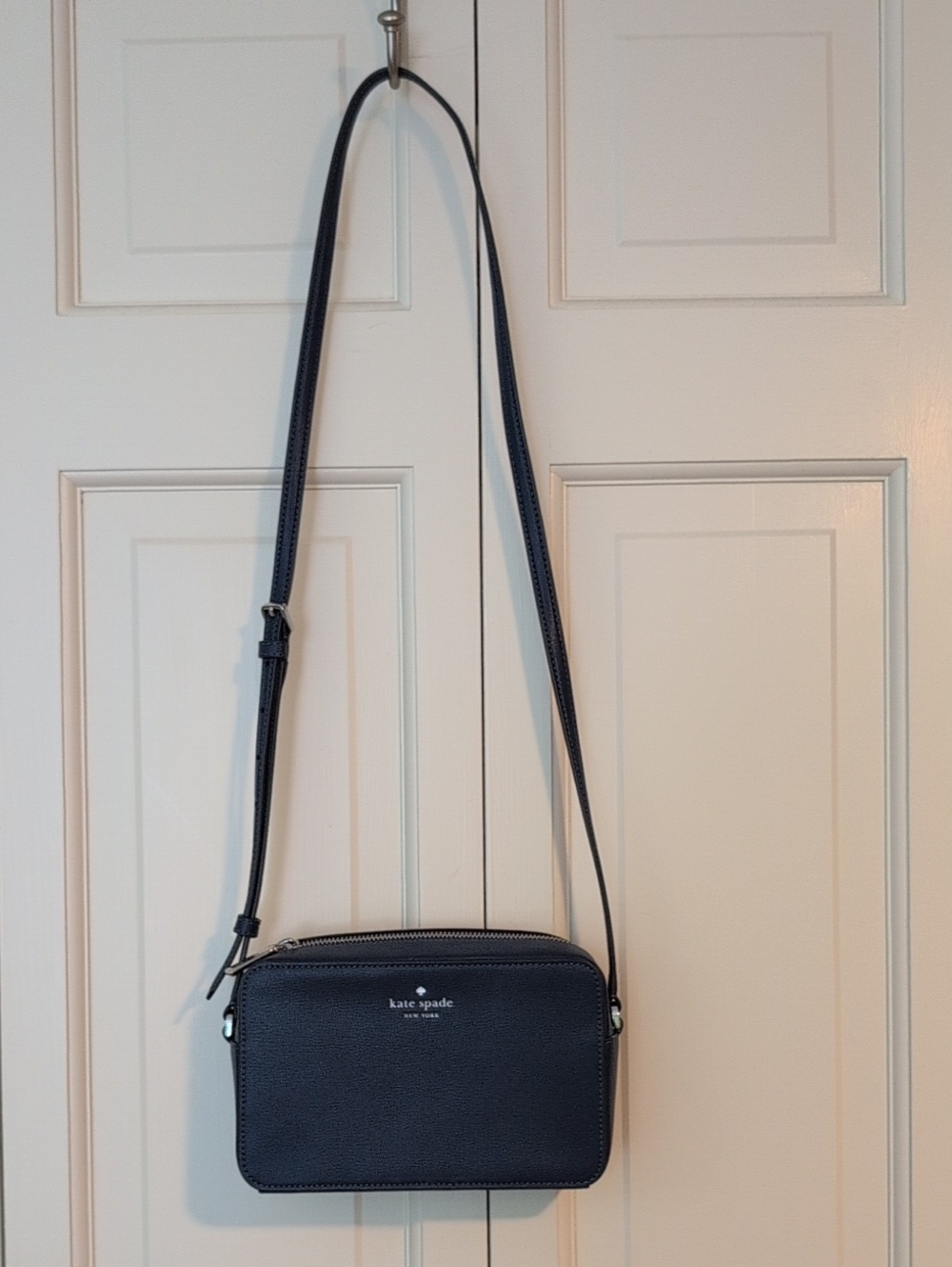 Kate Spade Navy Pebbled Leather Crossbody Messenger Bag